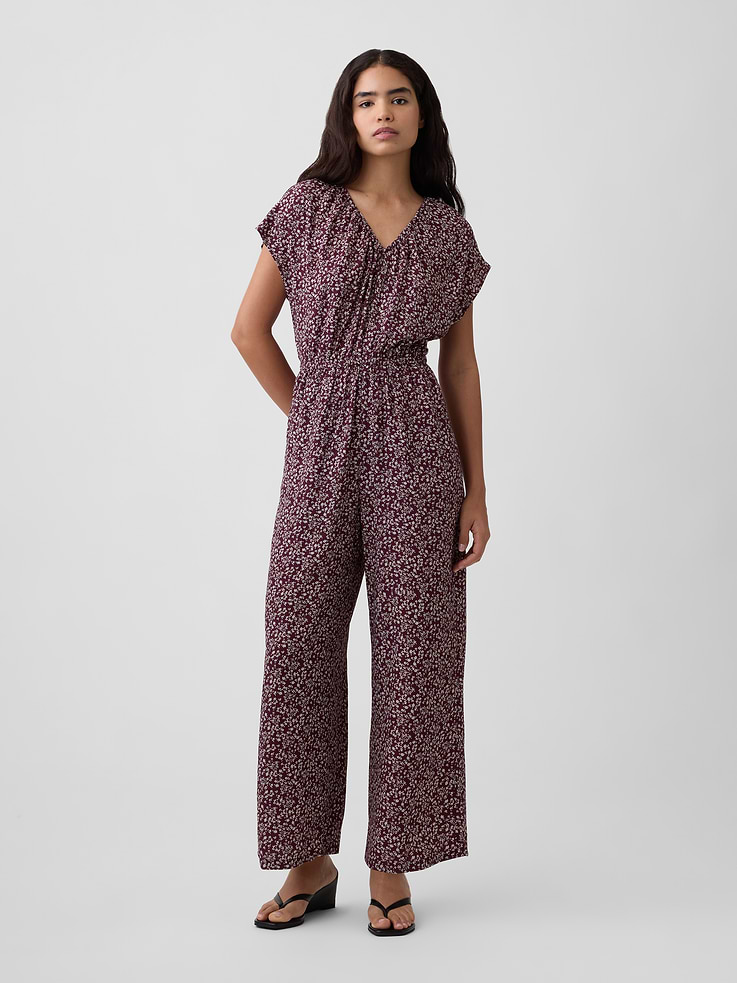 Image number 1 showing, Flutter Sleeve Wide-Leg Jumpsuit