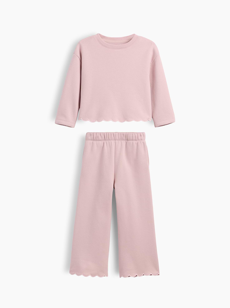 Image number 1 showing, Baby & Toddler VintageSoft Scalloped Sweat Set