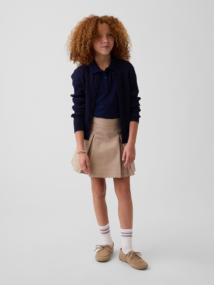 Image number 1 showing, Kids Uniform Pleated Khaki Skort
