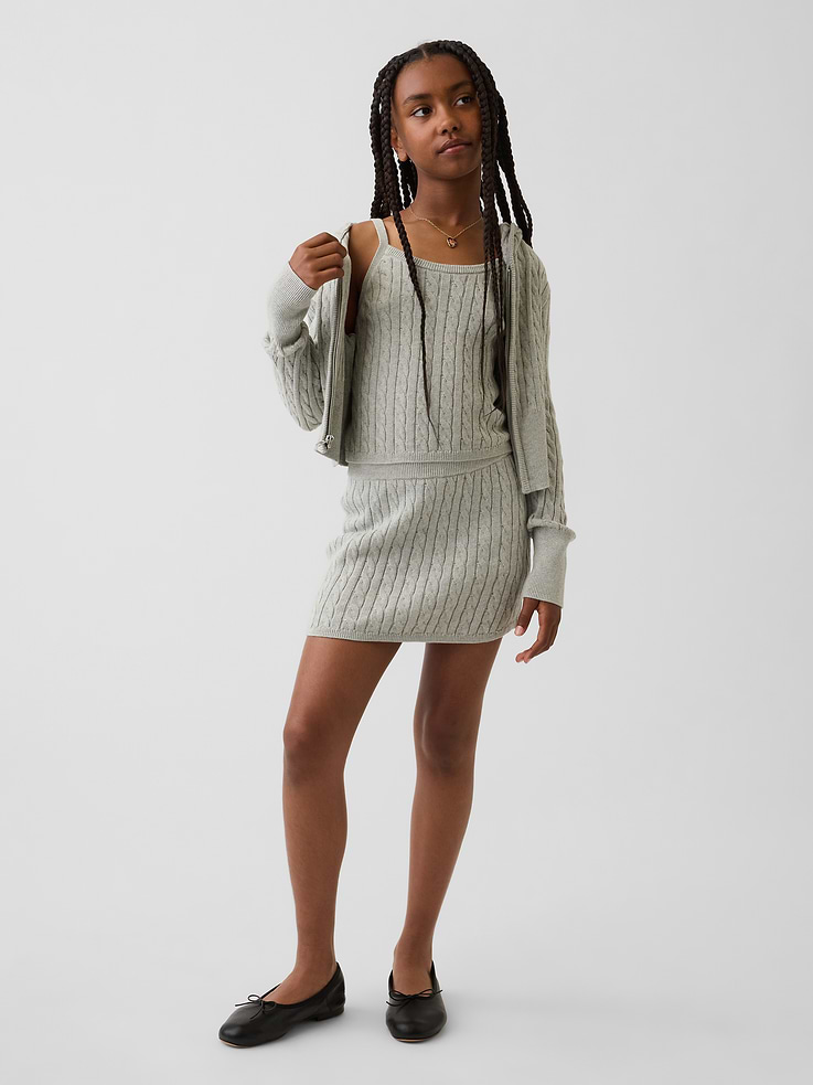 Image number 1 showing, Kids Cable-Knit Sweater Skort