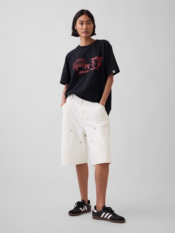 Adult Los Tacos No. 1 Canvas Denim Baggy Carpenter Shorts