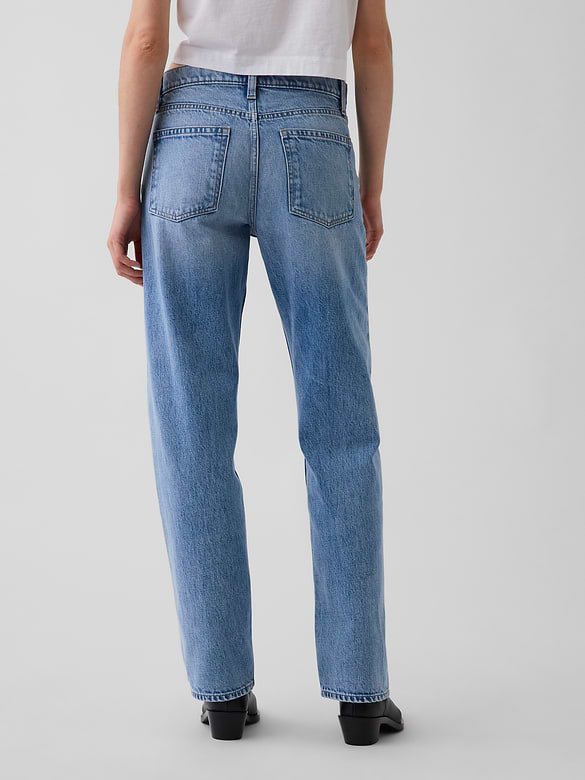 Mid Rise Straight Taper Jeans