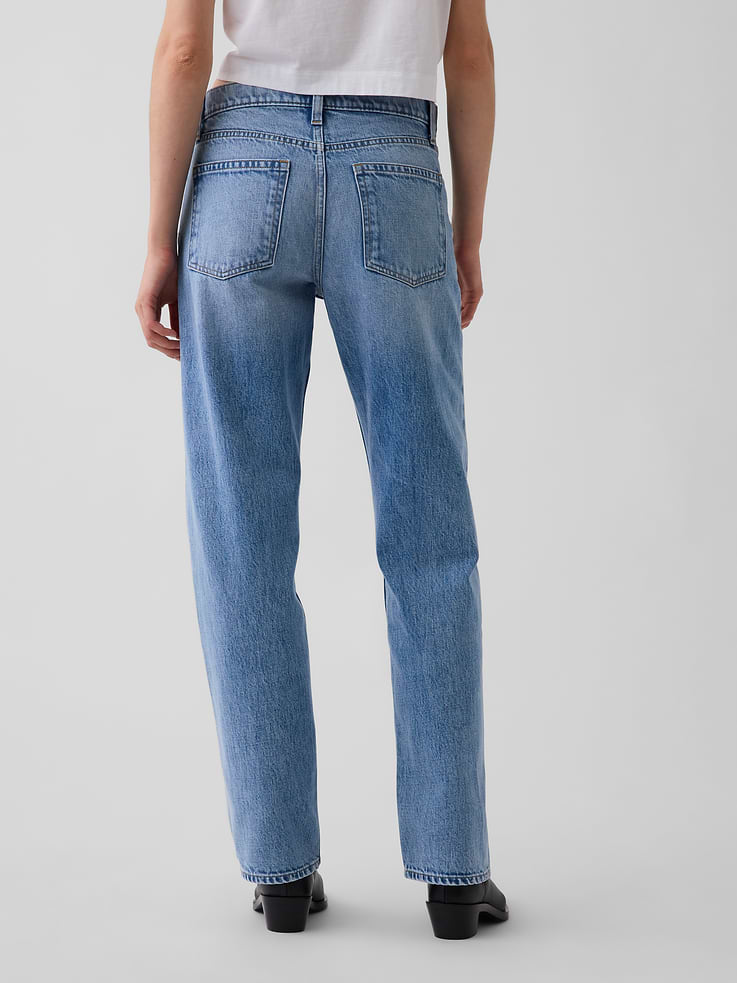 L'image numéro 5 présente Jean droit effilé à taille mi-basse