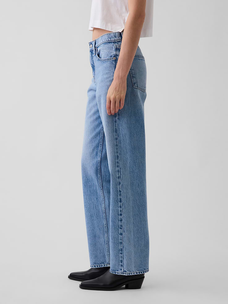 L'image numéro 3 présente Jean droit effilé à taille mi-basse