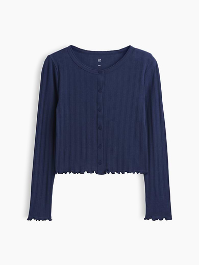 Image number 2 showing, Kids Pointelle Rib Cardigan