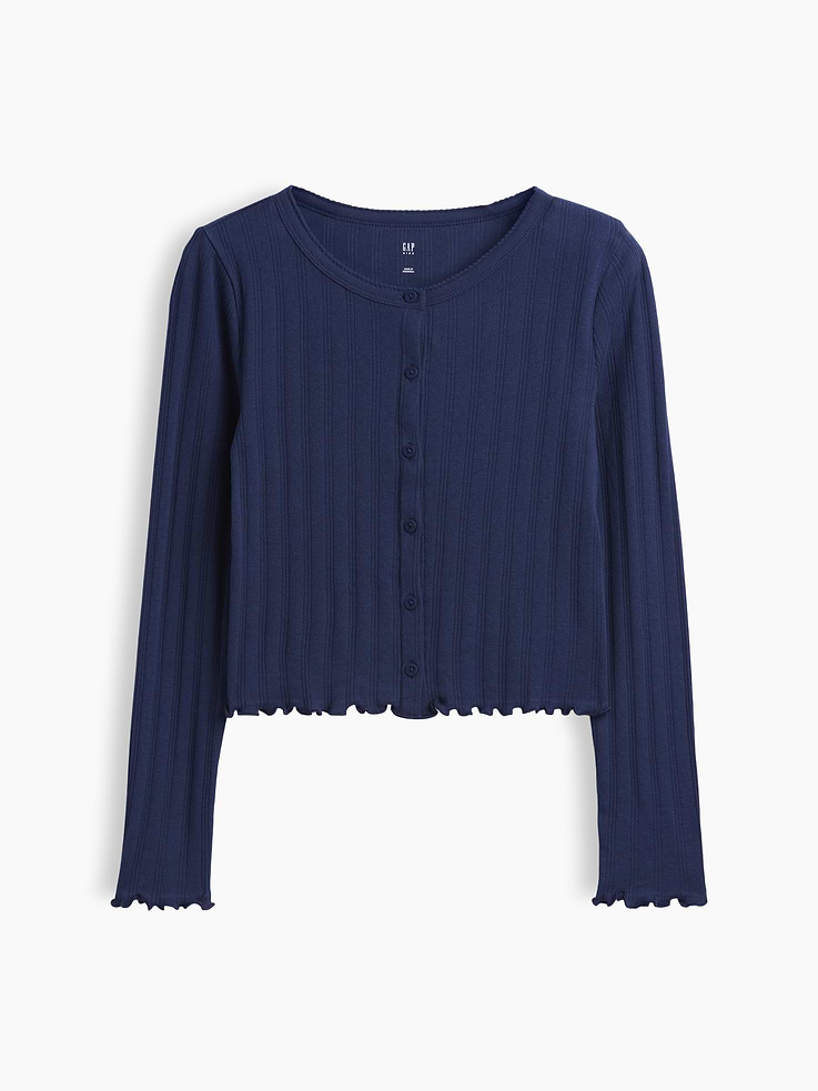 Image number 2 showing, Kids Pointelle Rib Cardigan