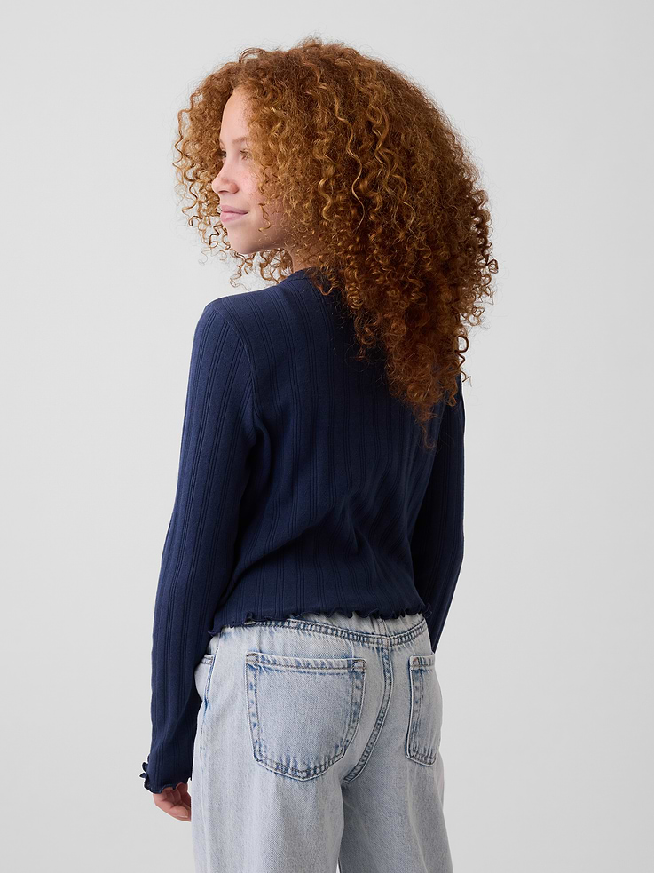 Image number 3 showing, Kids Pointelle Rib Cardigan