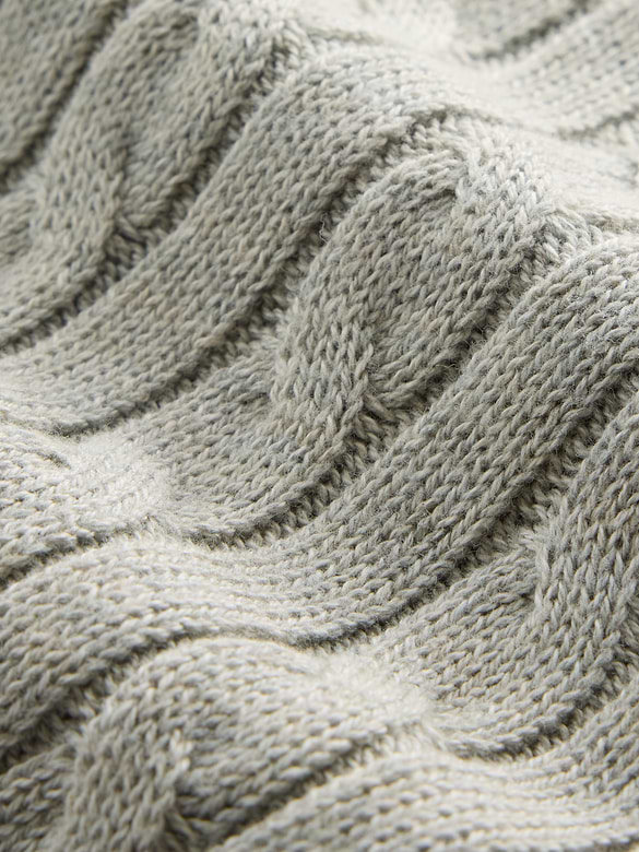 Kids 100% Cotton Cable-Knit Sweater Zip Hoodie