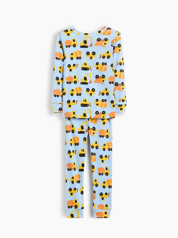 Baby & Toddler Organic Brushed Cotton Construction Truck PJ Set
