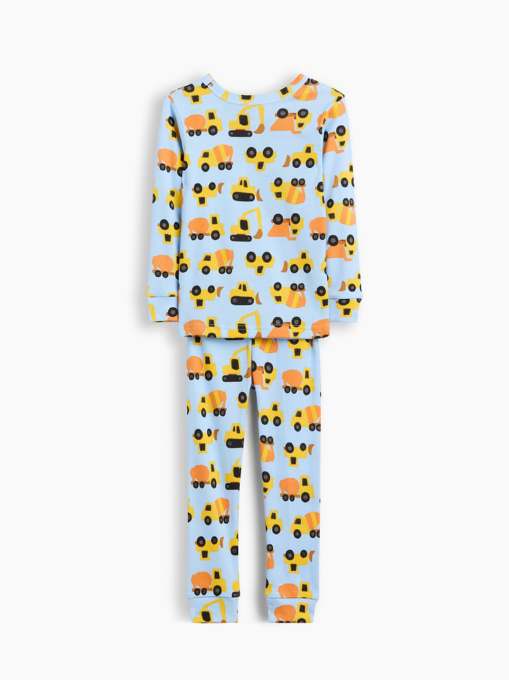 Image number 2 showing, Baby & Toddler Organic Brushed Cotton Construction Truck PJ Set