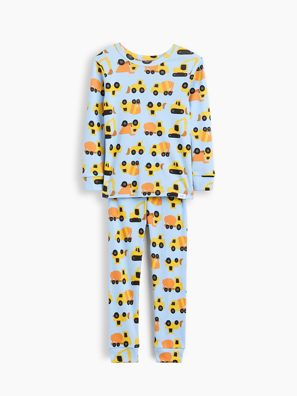 Baby & Toddler Organic Brushed Cotton Construction Truck PJ Set