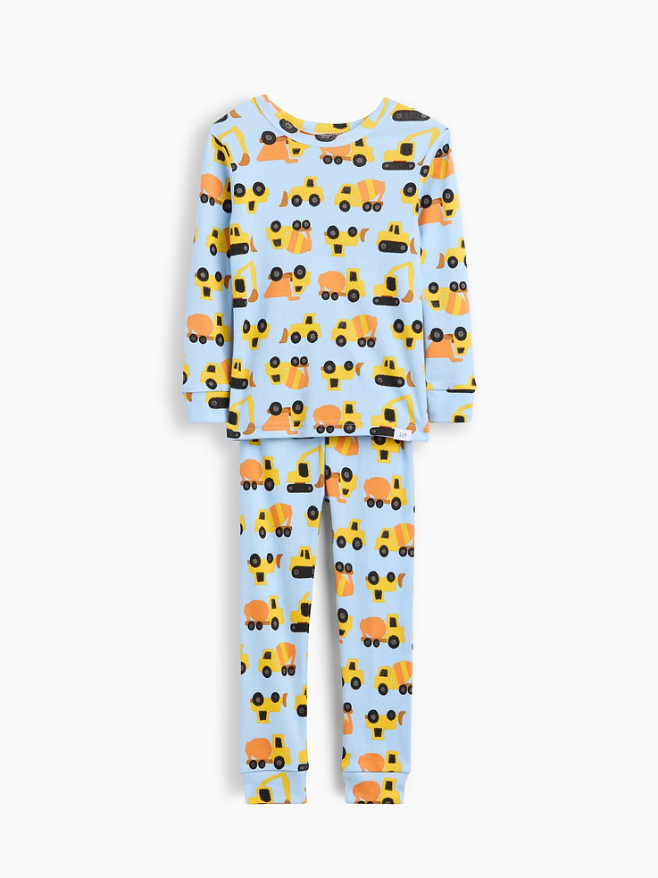 Image number 1 showing, Baby & Toddler Organic Brushed Cotton Construction Truck PJ Set