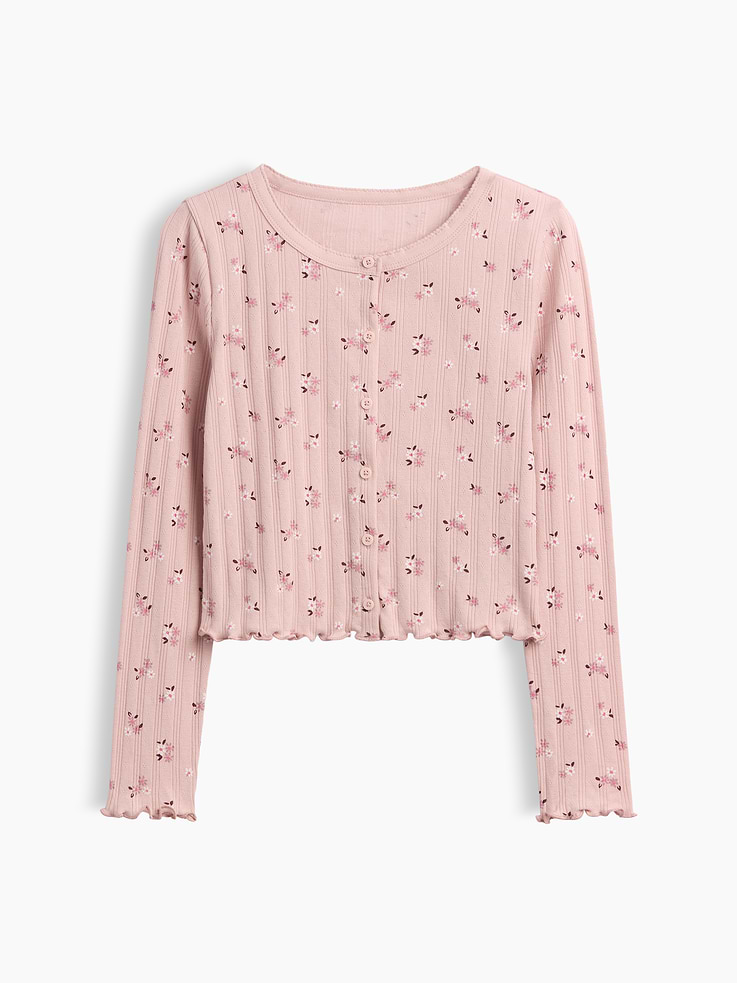 Image number 2 showing, Kids Pointelle Rib Cardigan