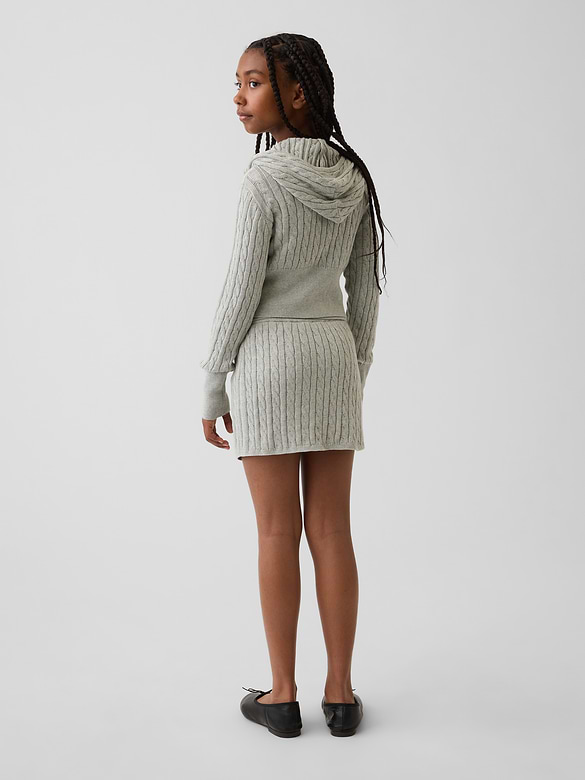 Kids 100% Cotton Cable-Knit Sweater Skort