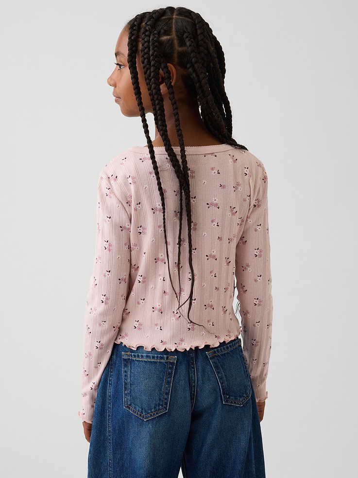 Image number 3 showing, Kids Pointelle Rib Cardigan