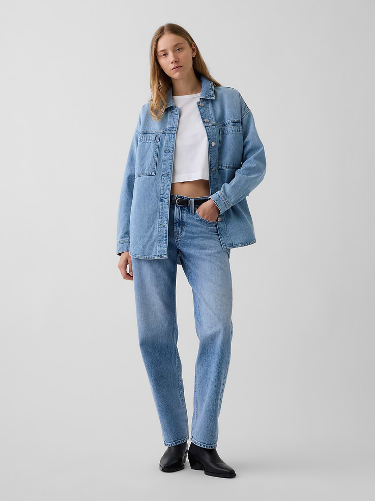 L'image numéro 1 présente Jean droit effilé à taille mi-basse