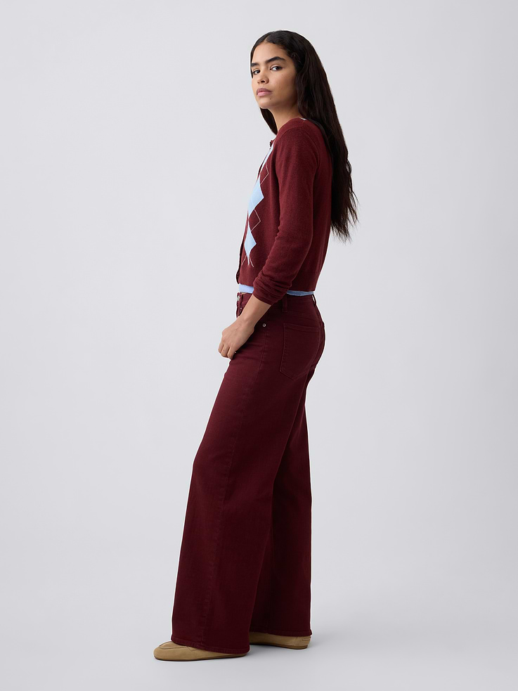 Image number 3 showing, Mid Rise Wide-Leg Jeans