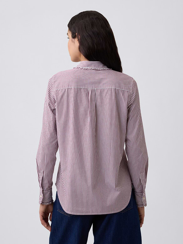 Classic Ruffle-Collar Cotton Shirt