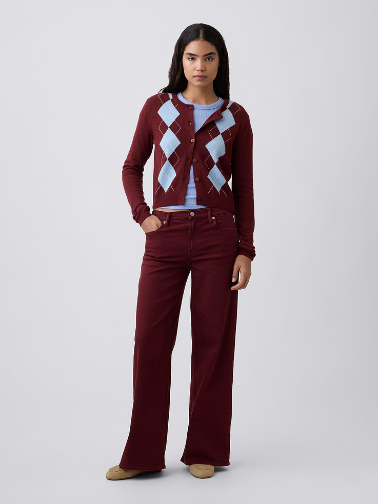 Image number 1 showing, Mid Rise Wide-Leg Jeans