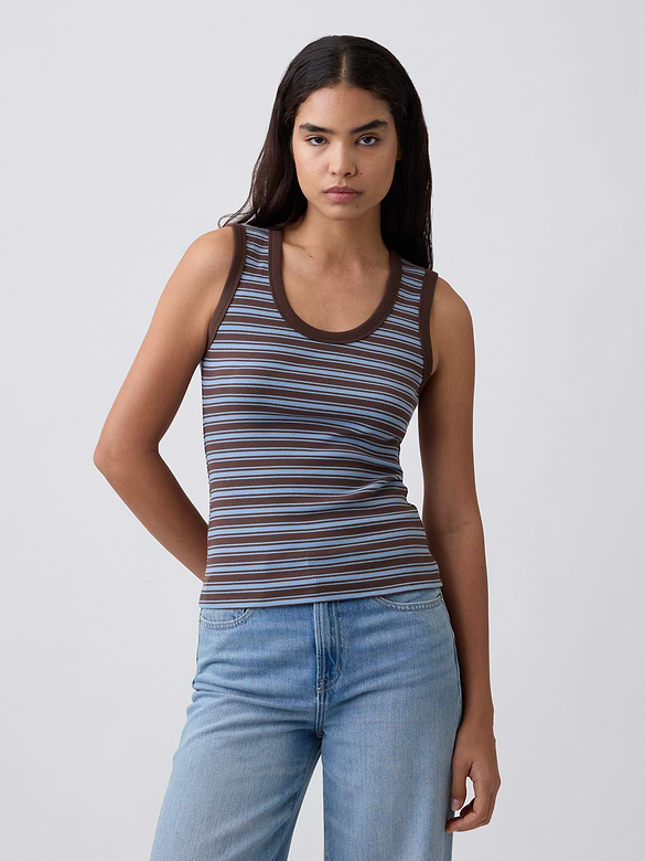 Ribbed Scoopneck Tank Top