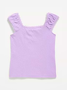 Image number 1 showing, Short-Sleeve Ribbed Top for Girls