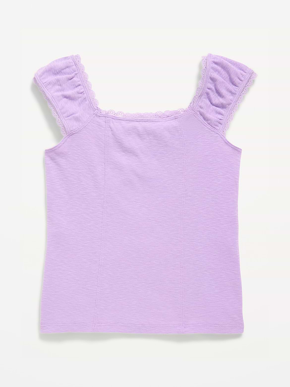 Short-Sleeve Ribbed Top for Girls