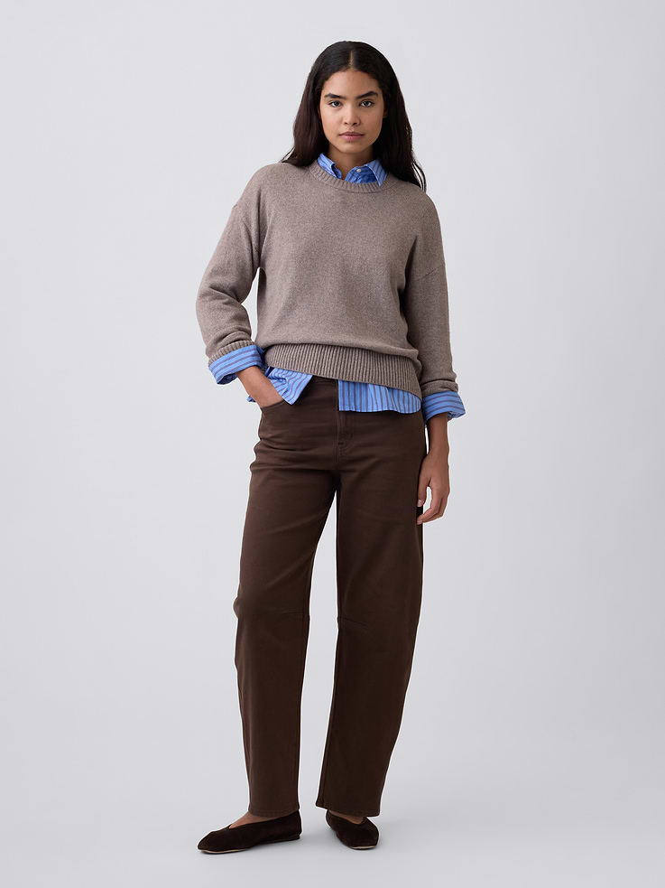 Image number 1 showing, High Rise Barrel Jeans