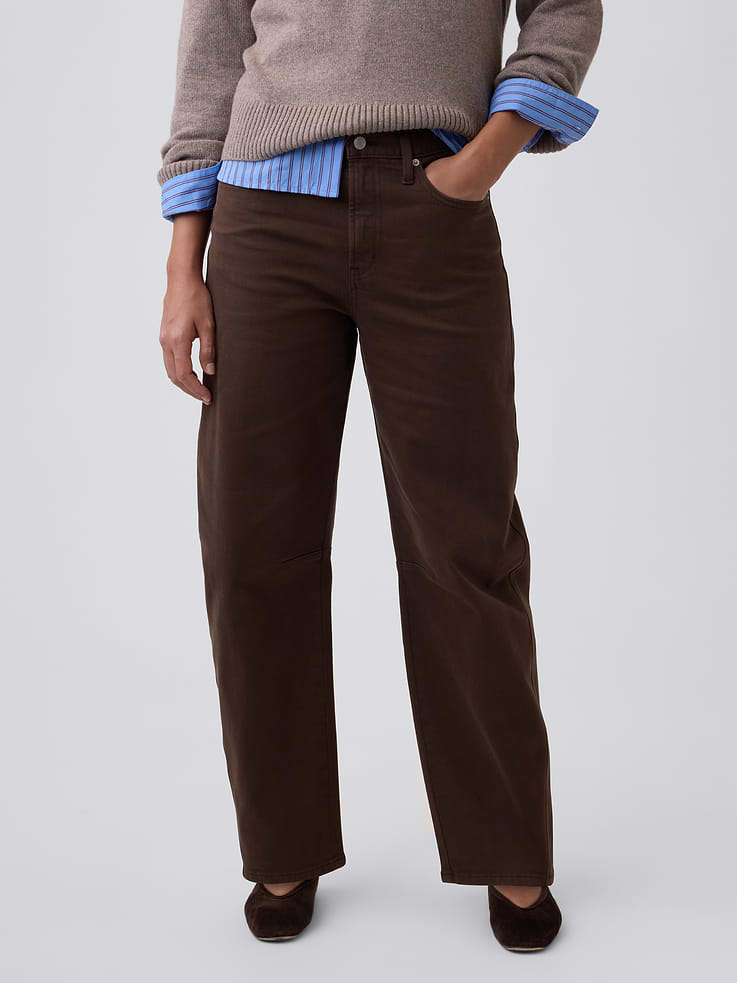 Image number 2 showing, High Rise Barrel Jeans