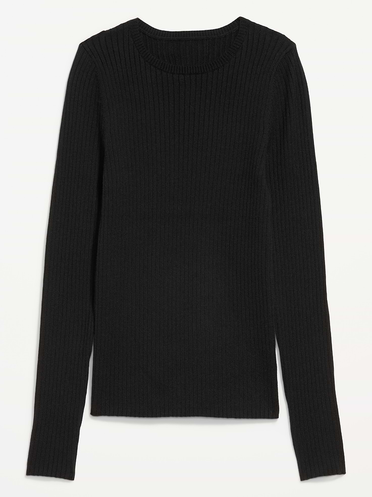 Image number 4 showing, Crew-Neck Long-Sleeve Ribbed Top