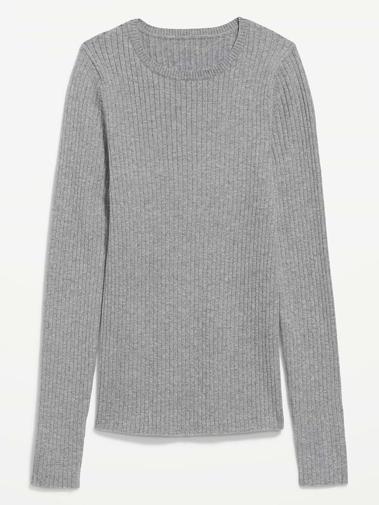 Image number 4 showing, Crew-Neck Long-Sleeve Ribbed Top