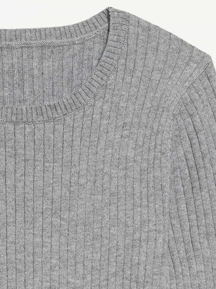 Image number 5 showing, Crew-Neck Long-Sleeve Ribbed Top