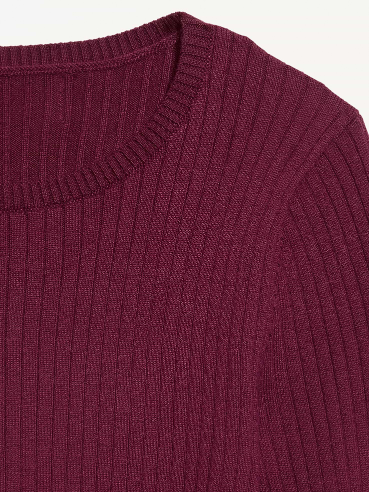 Image number 5 showing, Crew-Neck Long-Sleeve Ribbed Top