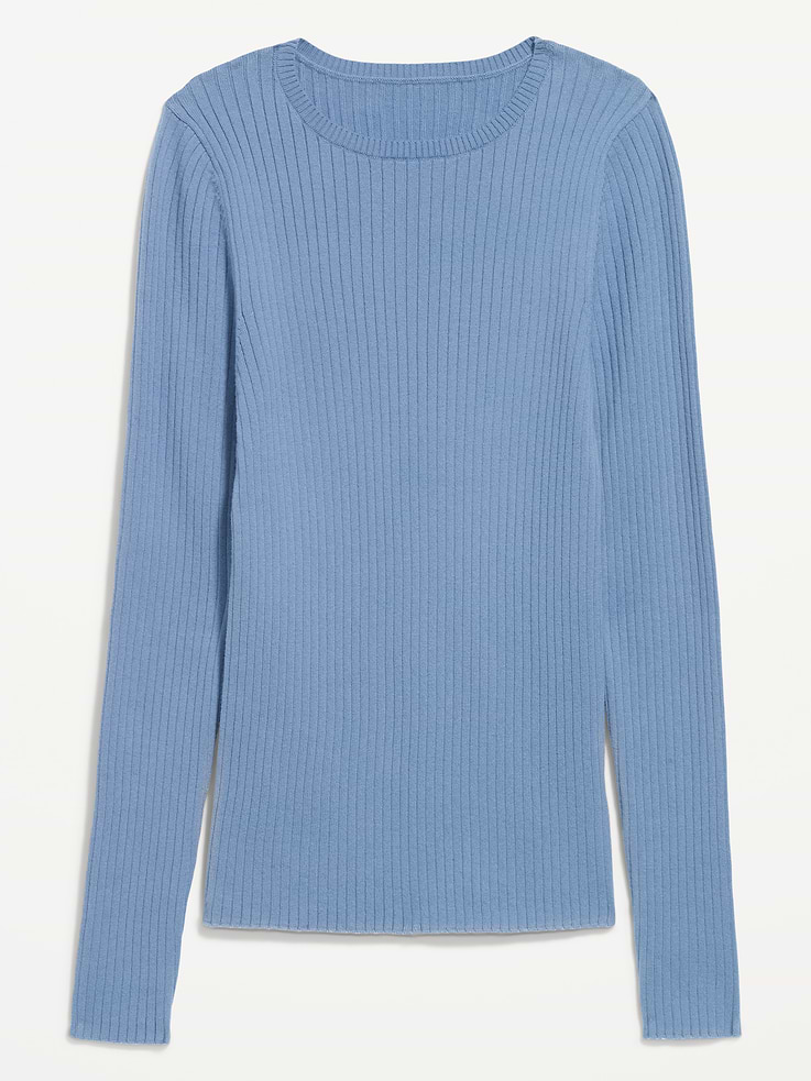 Image number 4 showing, Crew-Neck Long-Sleeve Ribbed Top