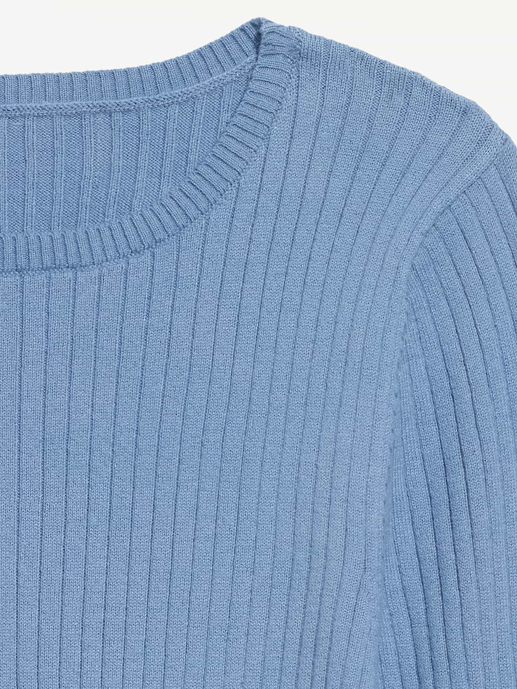 Image number 5 showing, Crew-Neck Long-Sleeve Ribbed Top