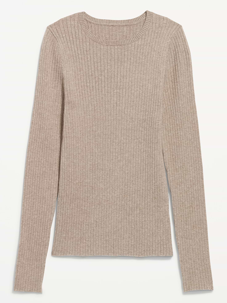 Image number 4 showing, Crew-Neck Long-Sleeve Ribbed Top