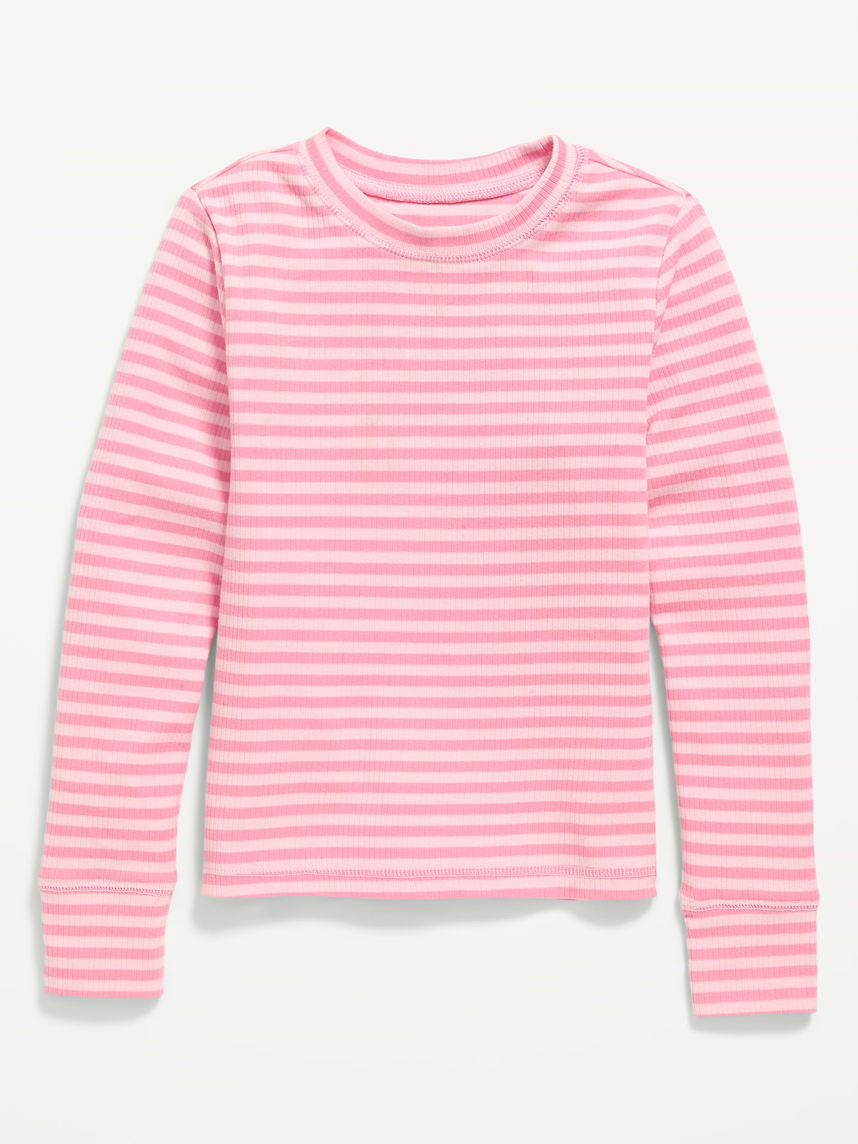 L'image numéro 1 présente T-shirt côtelé à manches longues à motif pour fille