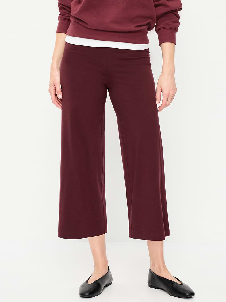 Image number 2 showing, High-Waisted Fashion Wide-Leg Cropped Leggings