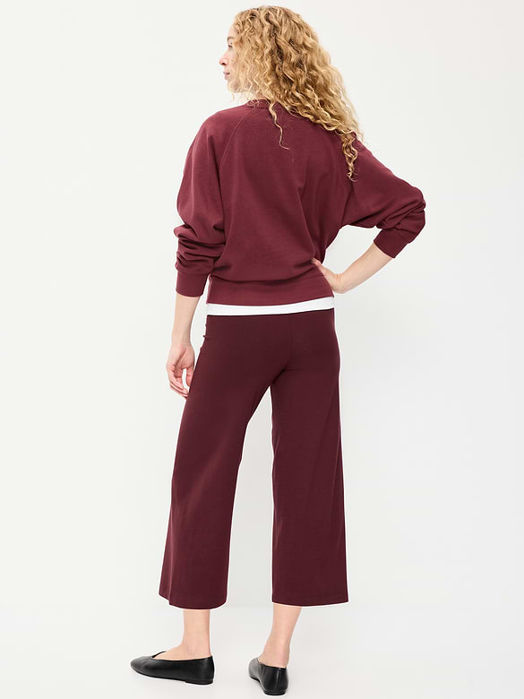 High-Waisted Fashion Wide-Leg Cropped Leggings