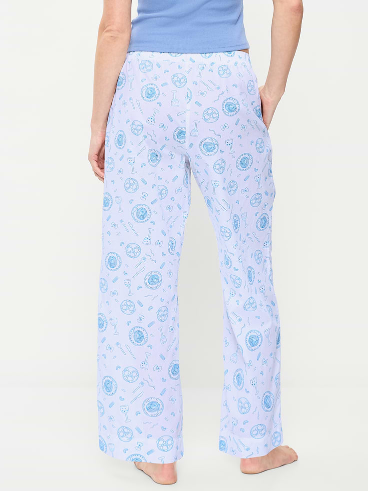 L'image numéro 2 présente Pantalon de pyjama à taille haute en popeline