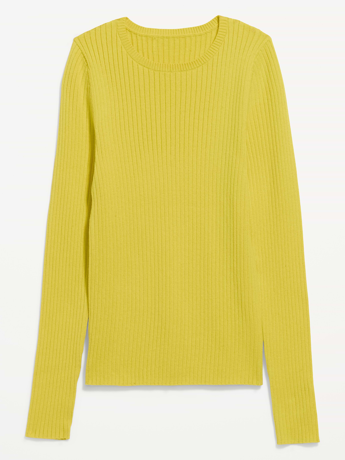Image number 1 showing, Crew-Neck Long-Sleeve Ribbed Top