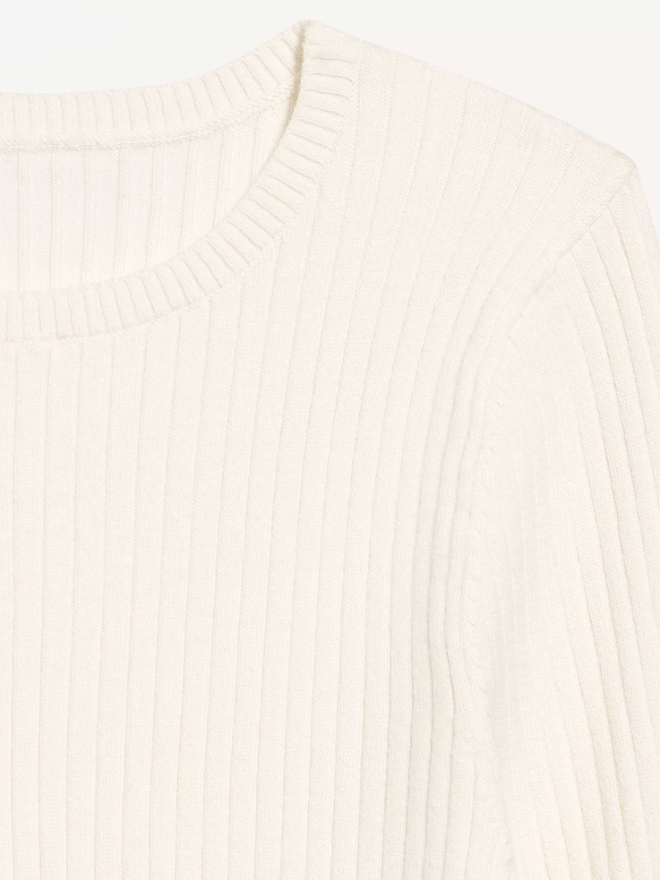 Image number 5 showing, Crew-Neck Long-Sleeve Ribbed Top