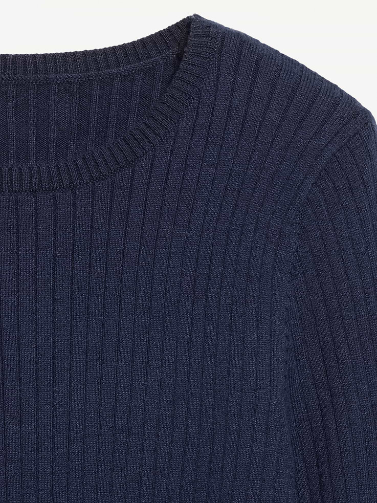 Image number 5 showing, Crew-Neck Long-Sleeve Ribbed Top