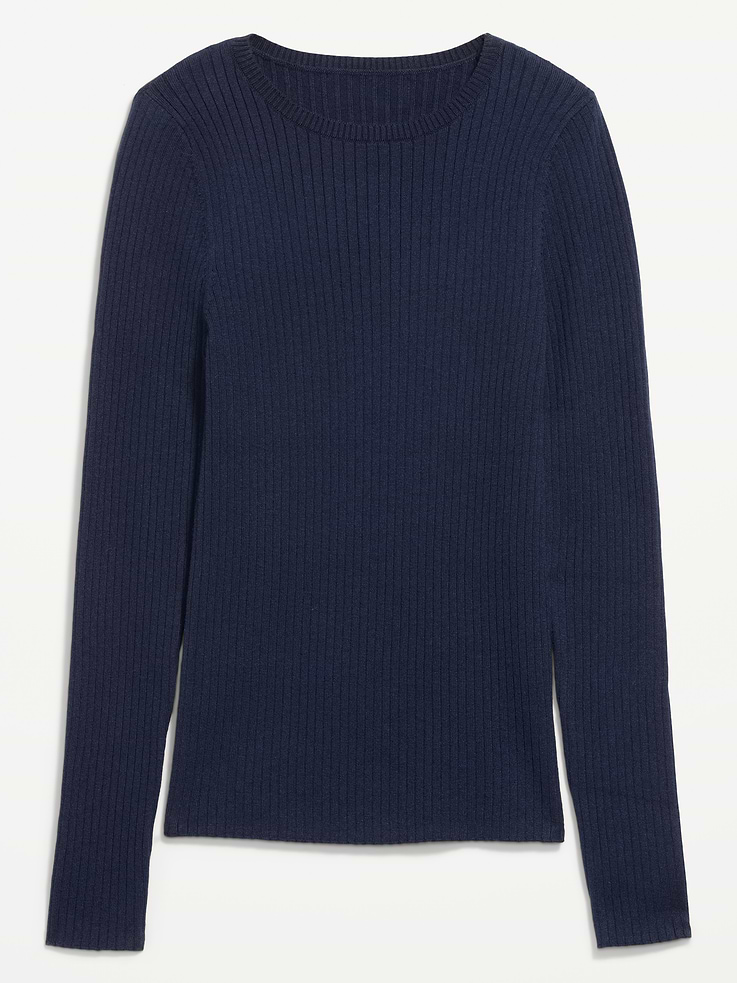Image number 4 showing, Crew-Neck Long-Sleeve Ribbed Top