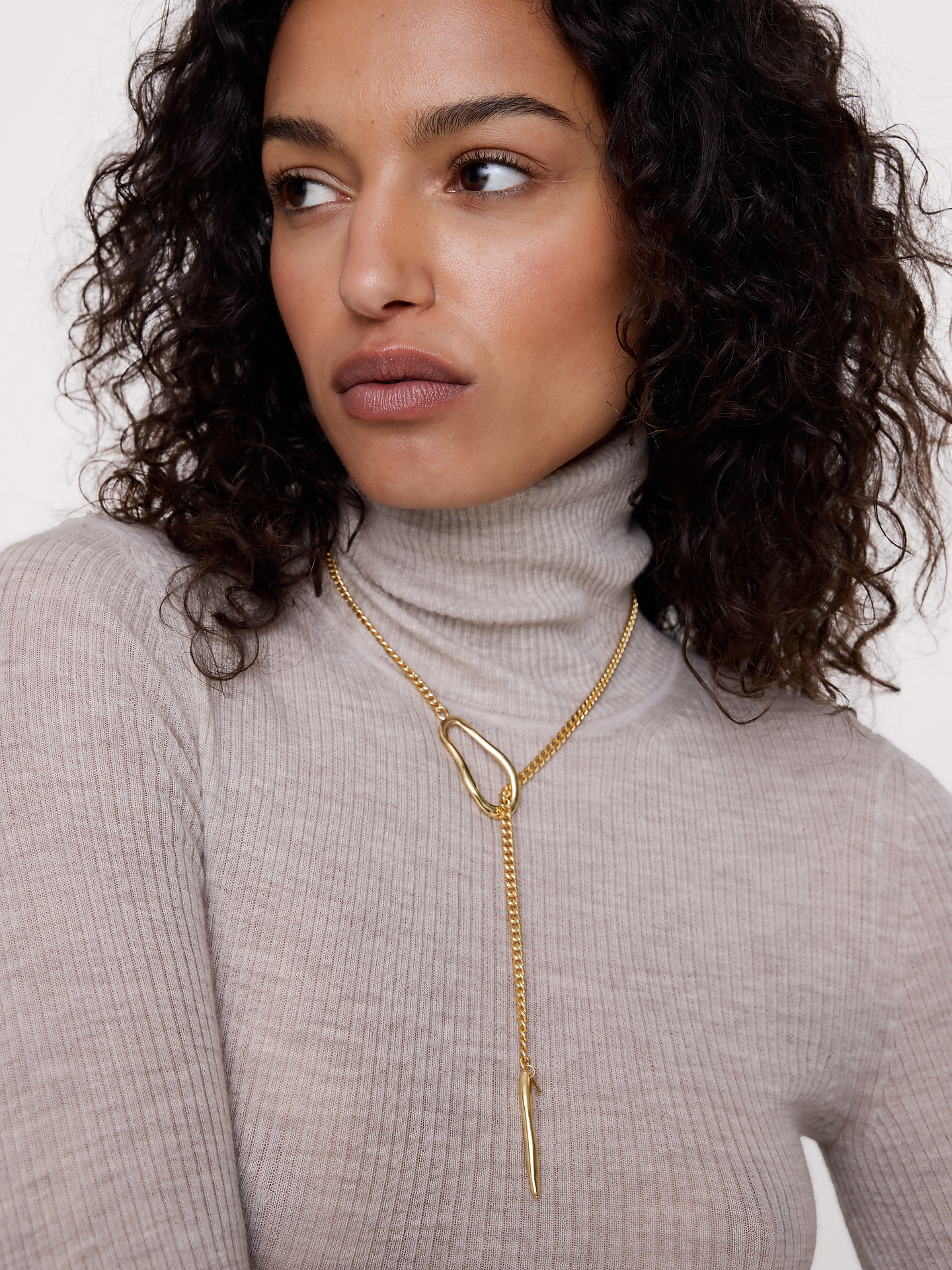 Image number 3 showing, Abstract Oval Drop Necklace