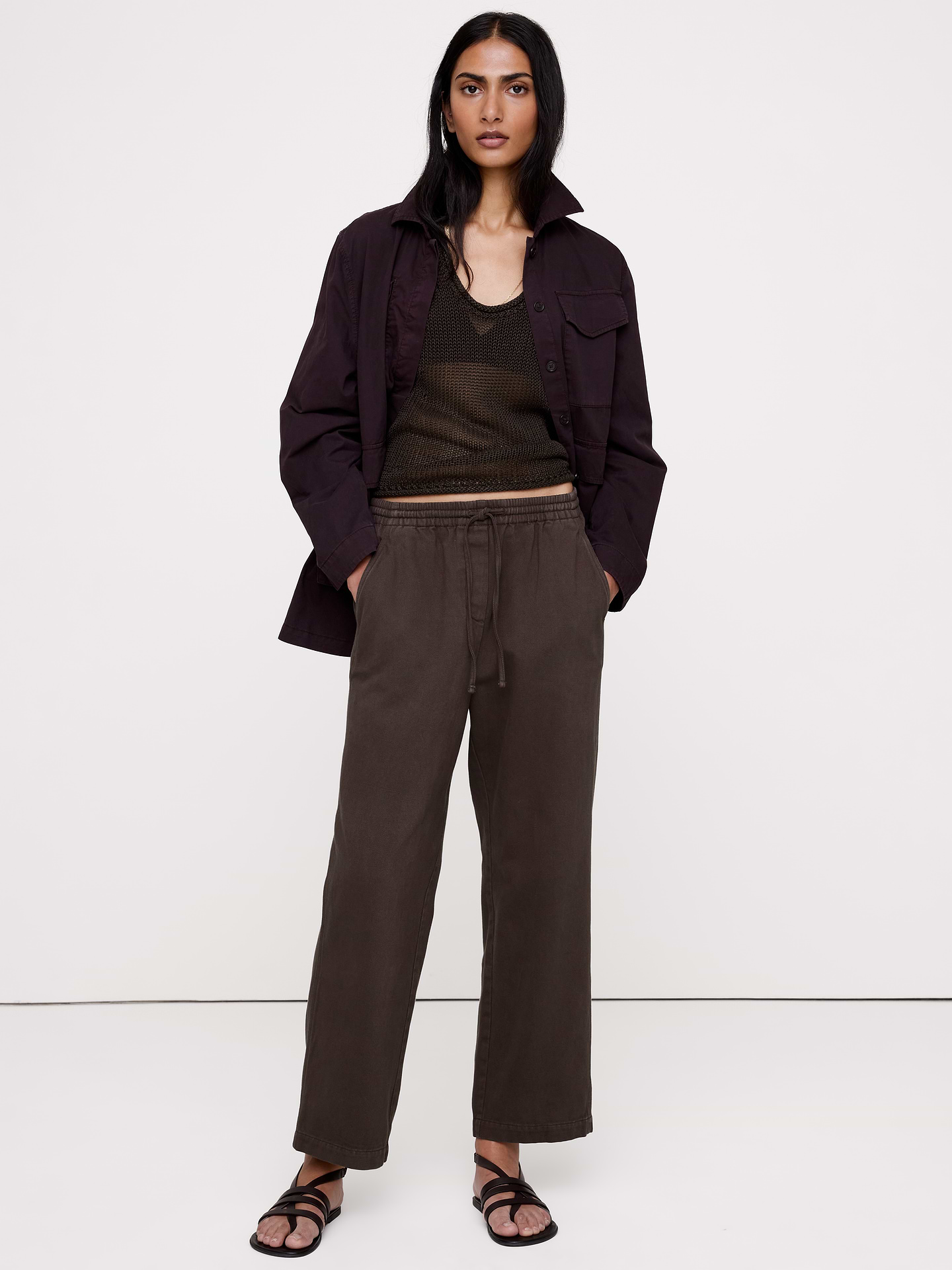 L'image numéro 1 présente Pantalon à jambe droite en coton Escapade