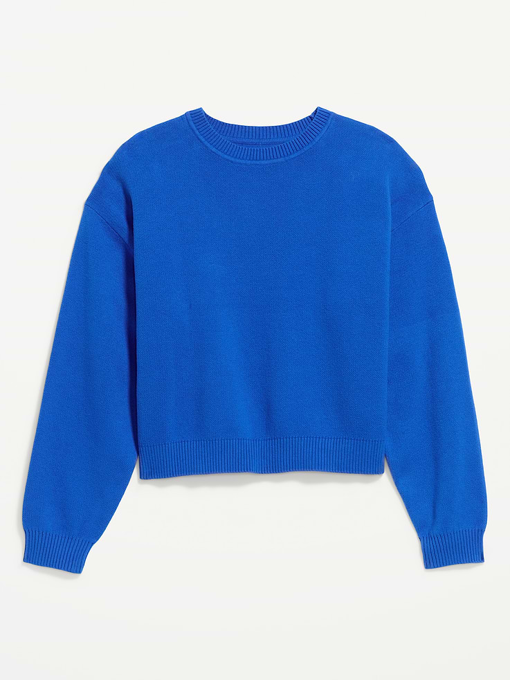 Image number 4 showing, SoSoft Cotton Crew-Neck Cropped Sweater