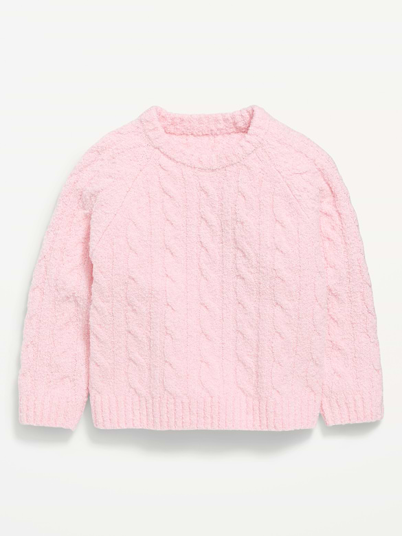 Long-Sleeve Cable-Knit Sweater for Toddler Girls