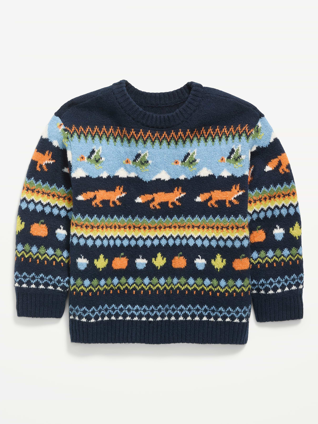 Image number 1 showing, Printed Oversized Long-Sleeve Sweater for Toddler Boys