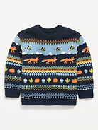 Image number 1 showing, Printed Oversized Long-Sleeve Sweater for Toddler Boys