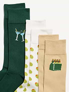 L'image numéro 2 présente Chaussettes à motif de fantaisie pour homme (paquet de 3 paires)